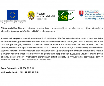 Aktuality / Zóna pre trávenie voľného času – zmena časti stavby „Stav.úpravy nákup. strediska a obecného úradu na polyfunkčný objekt“ pred dokončením - foto