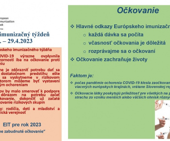 Aktuality / Európsky imunizačný týždeň - edukačný materiál RÚVZ v Michalovciach - foto