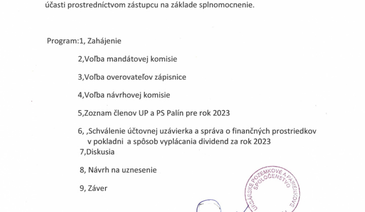 1. fotografia fotogalérie Aktuality / Pozvánka - Urbárske, pozemkové a pasienkové spoločenstvo Palín - foto