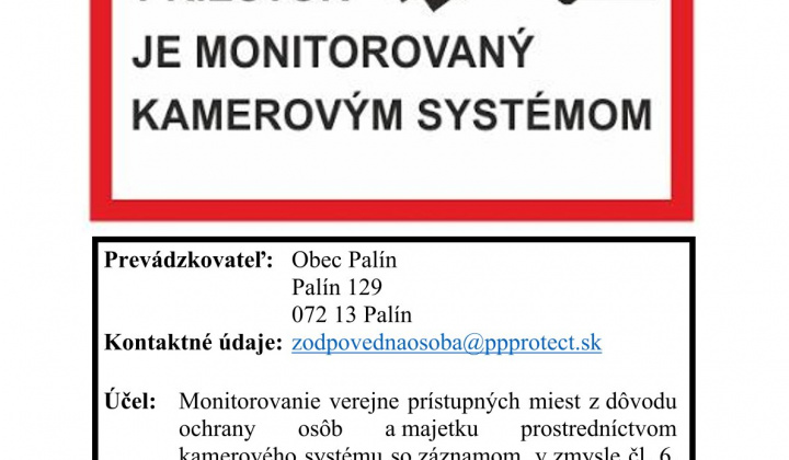 Kamerový systém na dome smútku a v areáli cintorína