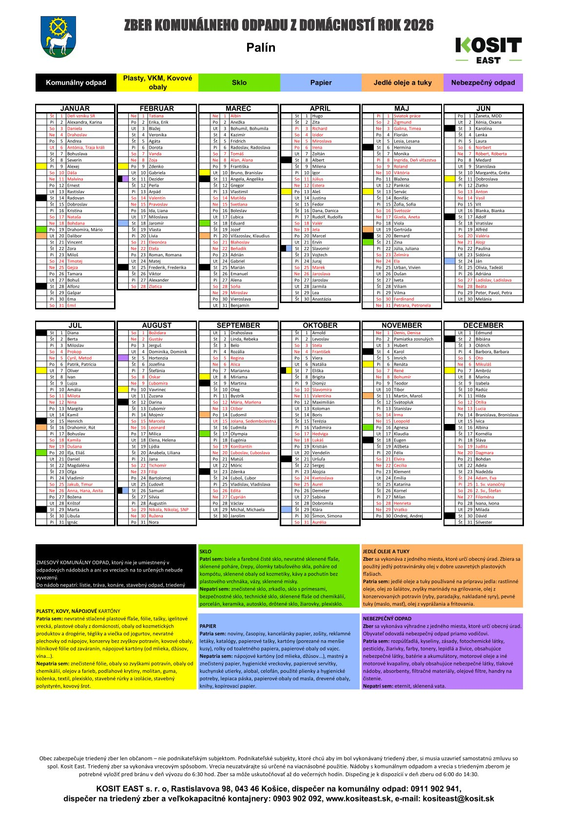 Fotka - Zber komunálneho odpadu z domácností na rok 2026